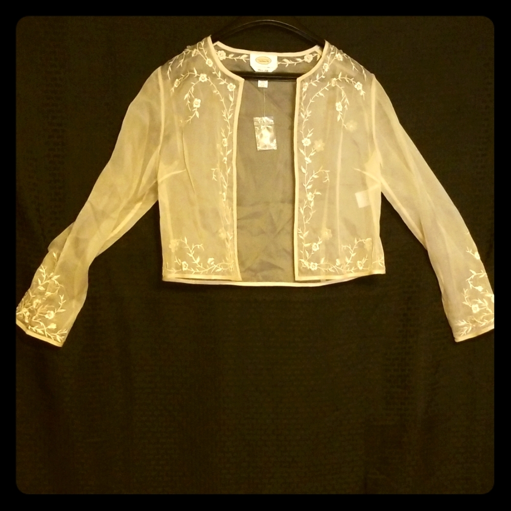 Talbots sheer silk dress top